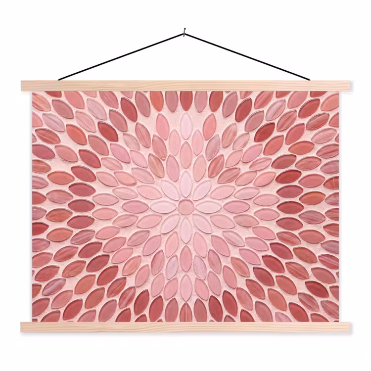 Schoolplaat - Patroon - Mozaïek - Ovaal - Abstract - Roze — 1