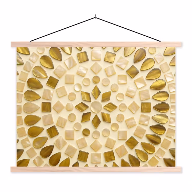 Schoolplaat - Patroon - Vormen - Mozaïek - Abstract - Goud — 1