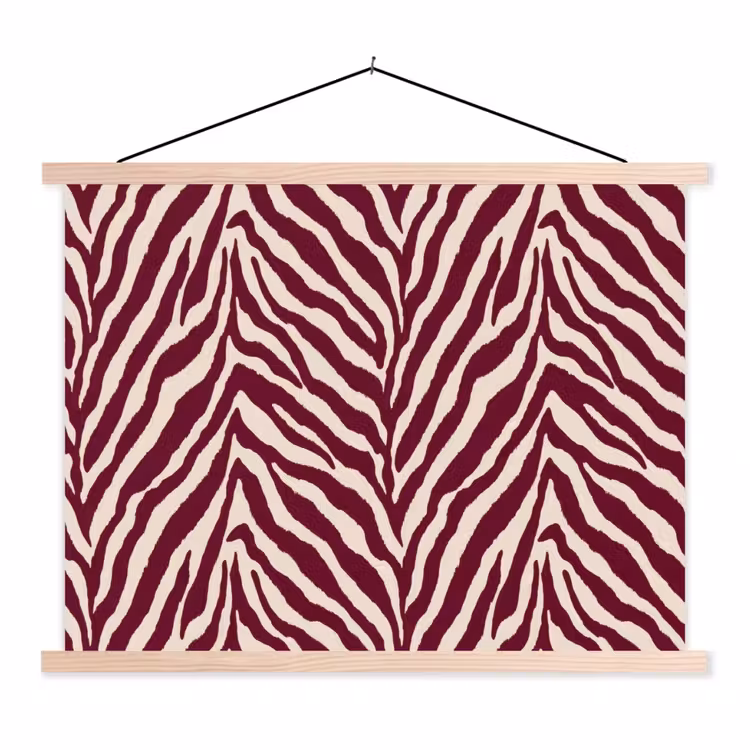 Schoolplaat - Zebra - Motief - Bordeaux - Rood — 1