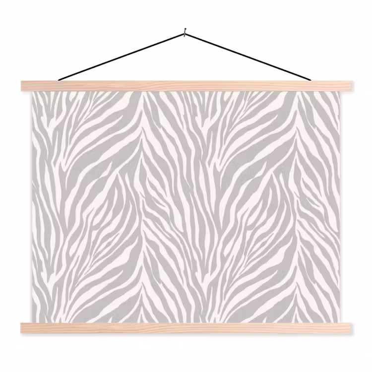 Schoolplaat - Zebra - Motief - Grijs — 1