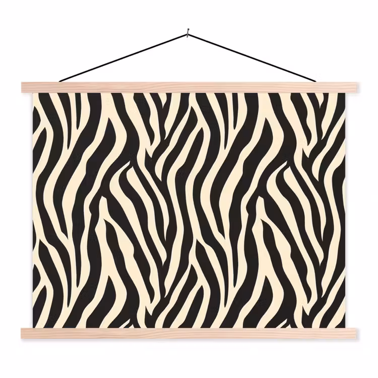 Schoolplaat - Zebra - Print - Klassiek - Zwart — 1