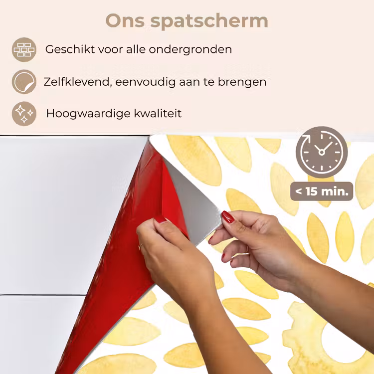 Spatscherm keuken - Abstract - Geometrisch - Stralend - Geel — 4
