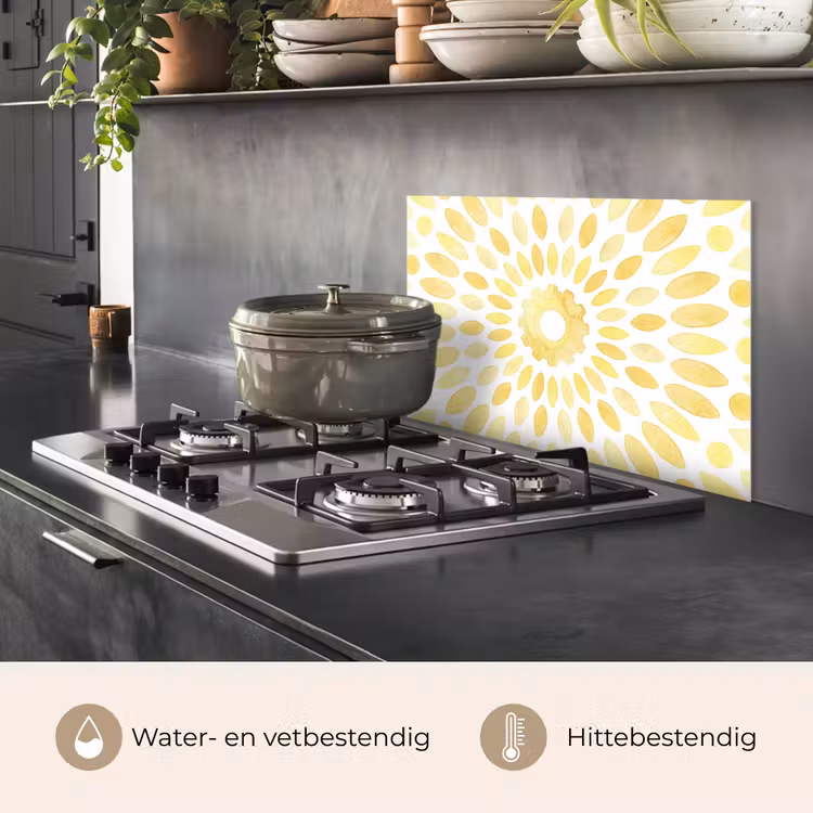 Spatscherm keuken - Abstract - Geometrisch - Stralend - Geel — 7