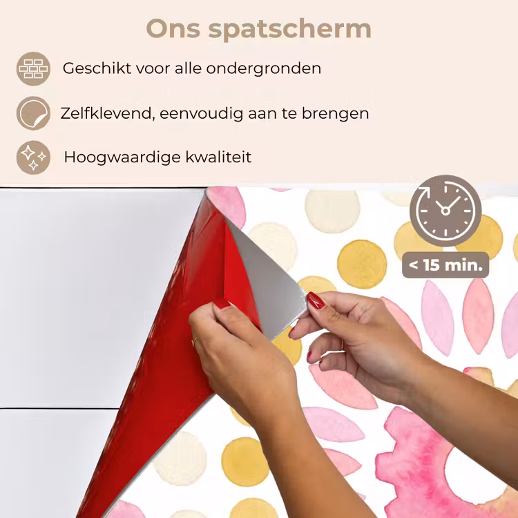 Spatscherm keuken - Abstract - Mandala - Kunst - Modern - Roze — 4