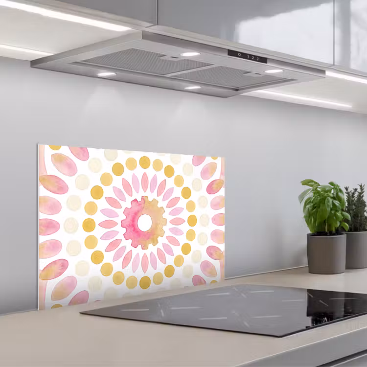 Spatscherm keuken - Abstract - Mandala - Kunst - Modern - Roze — 5