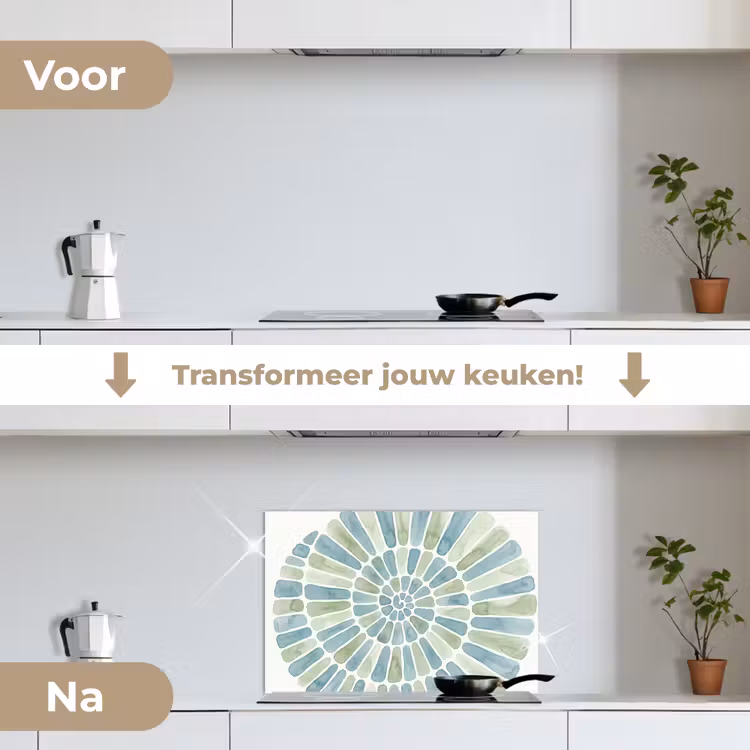 Spatscherm keuken - Abstract - Spiraal - Patroon - Modern - Blauw-Groen — 3