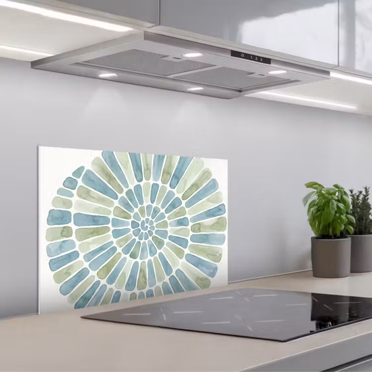 Spatscherm keuken - Abstract - Spiraal - Patroon - Modern - Blauw-Groen — 5