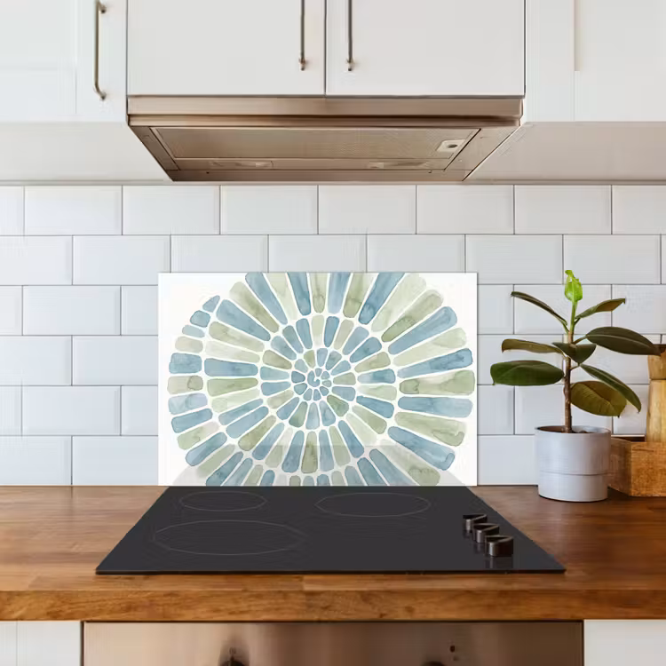 Spatscherm keuken - Abstract - Spiraal - Patroon - Modern - Blauw-Groen — 6