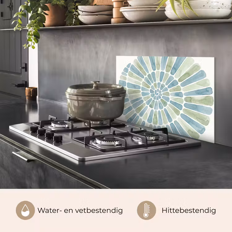 Spatscherm keuken - Abstract - Spiraal - Patroon - Modern - Blauw-Groen — 7