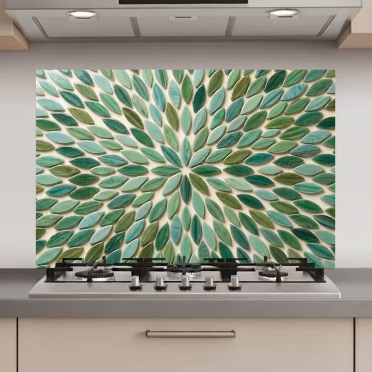 Spatscherm keuken - Patroon - Blad - Groen - Abstract — 1