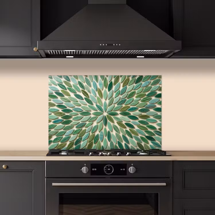 Spatscherm keuken - Patroon - Blad - Groen - Abstract — 2