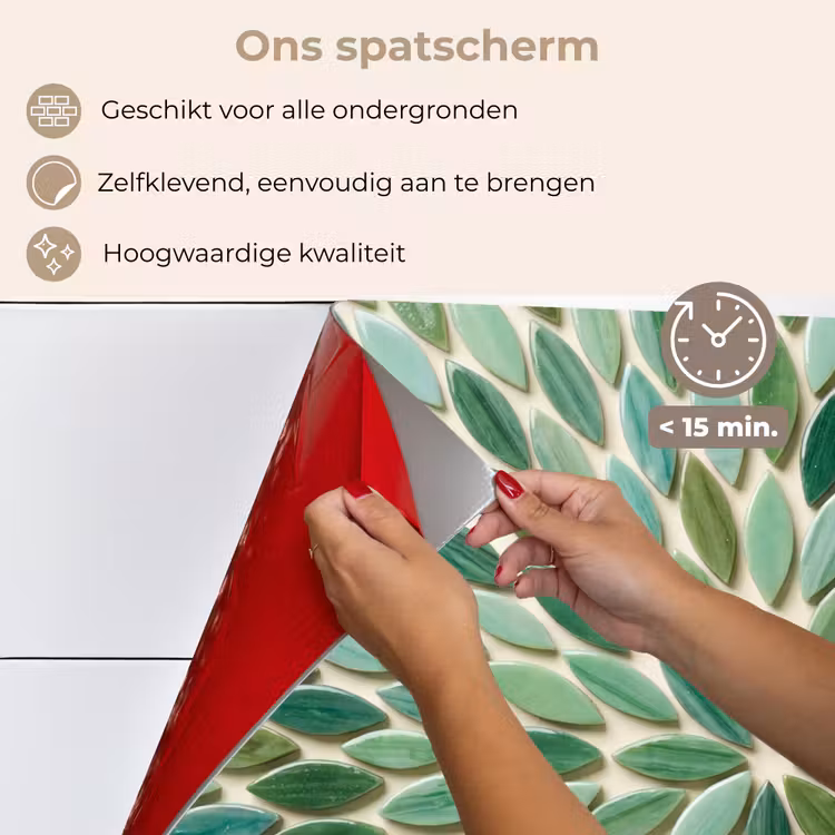 Spatscherm keuken - Patroon - Blad - Groen - Abstract — 4