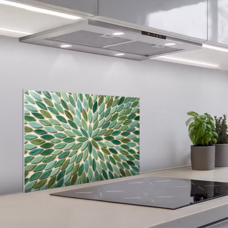 Spatscherm keuken - Patroon - Blad - Groen - Abstract — 5