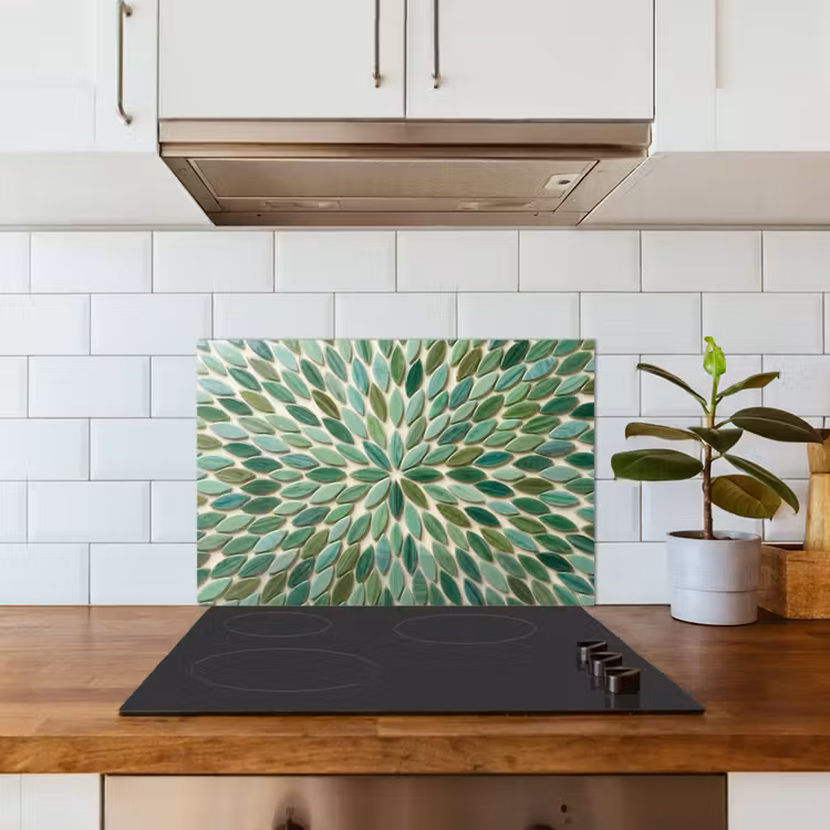 Spatscherm keuken - Patroon - Blad - Groen - Abstract — 6