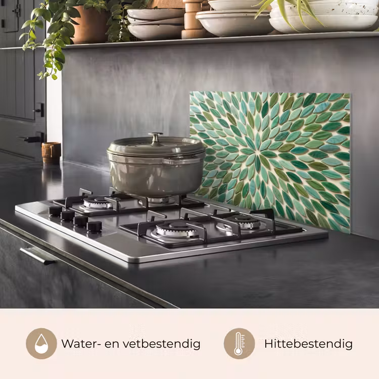 Spatscherm keuken - Patroon - Blad - Groen - Abstract — 7