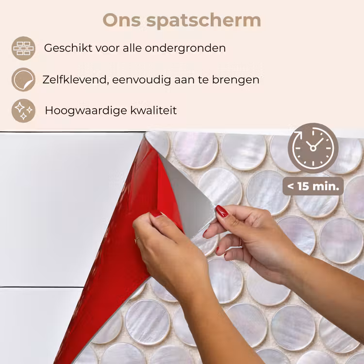 Spatscherm keuken - Patroon - Cirkels - Abstract - Modern - Wit — 4