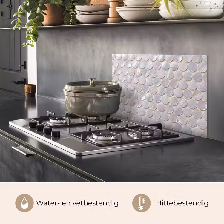 Spatscherm keuken - Patroon - Cirkels - Abstract - Modern - Wit — 7