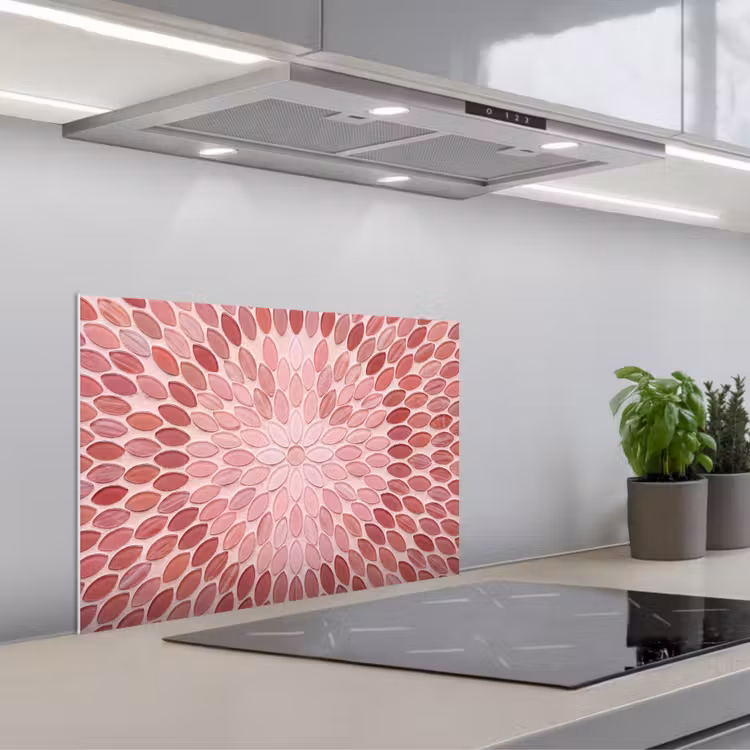Spatscherm keuken - Patroon - Mozaïek - Ovaal - Abstract - Roze — 5