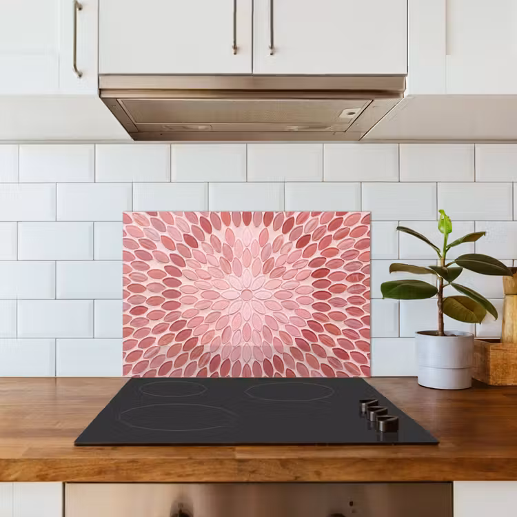 Spatscherm keuken - Patroon - Mozaïek - Ovaal - Abstract - Roze — 6