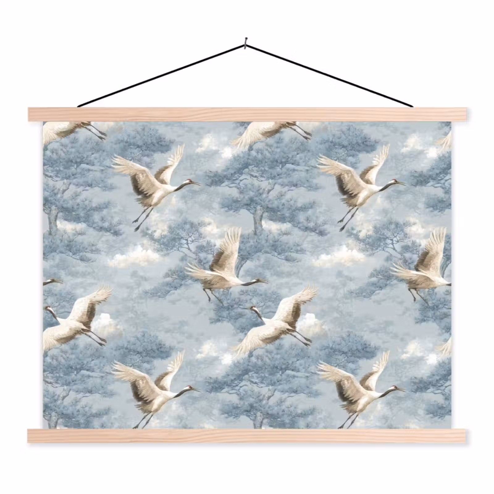 Schoolplaat - Wolken - Kraanvogels - Blauw — 1