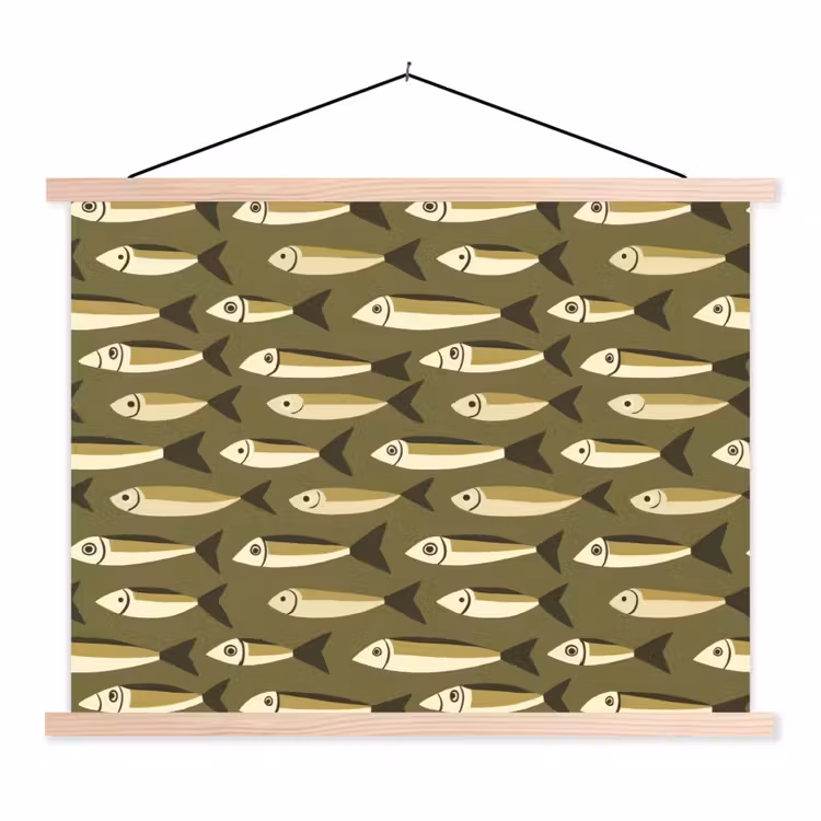 Schoolplaat - Vis - Patroon - Groen — 1
