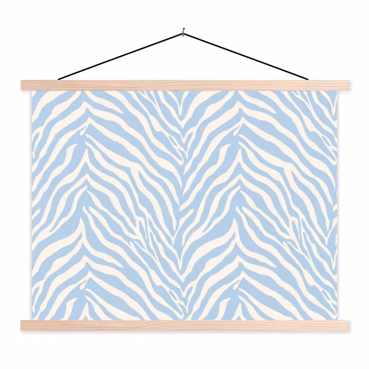 Schoolplaat - Zebra - Motief - Blauw - Wit — 1