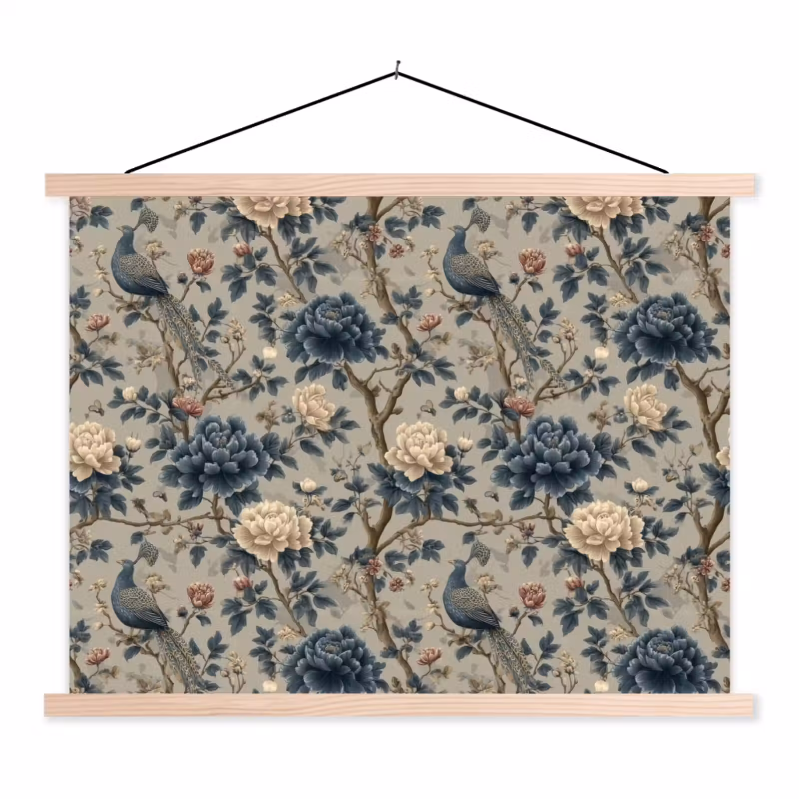 Schoolplaat - Pauw - Bloemen - Blauw — 1