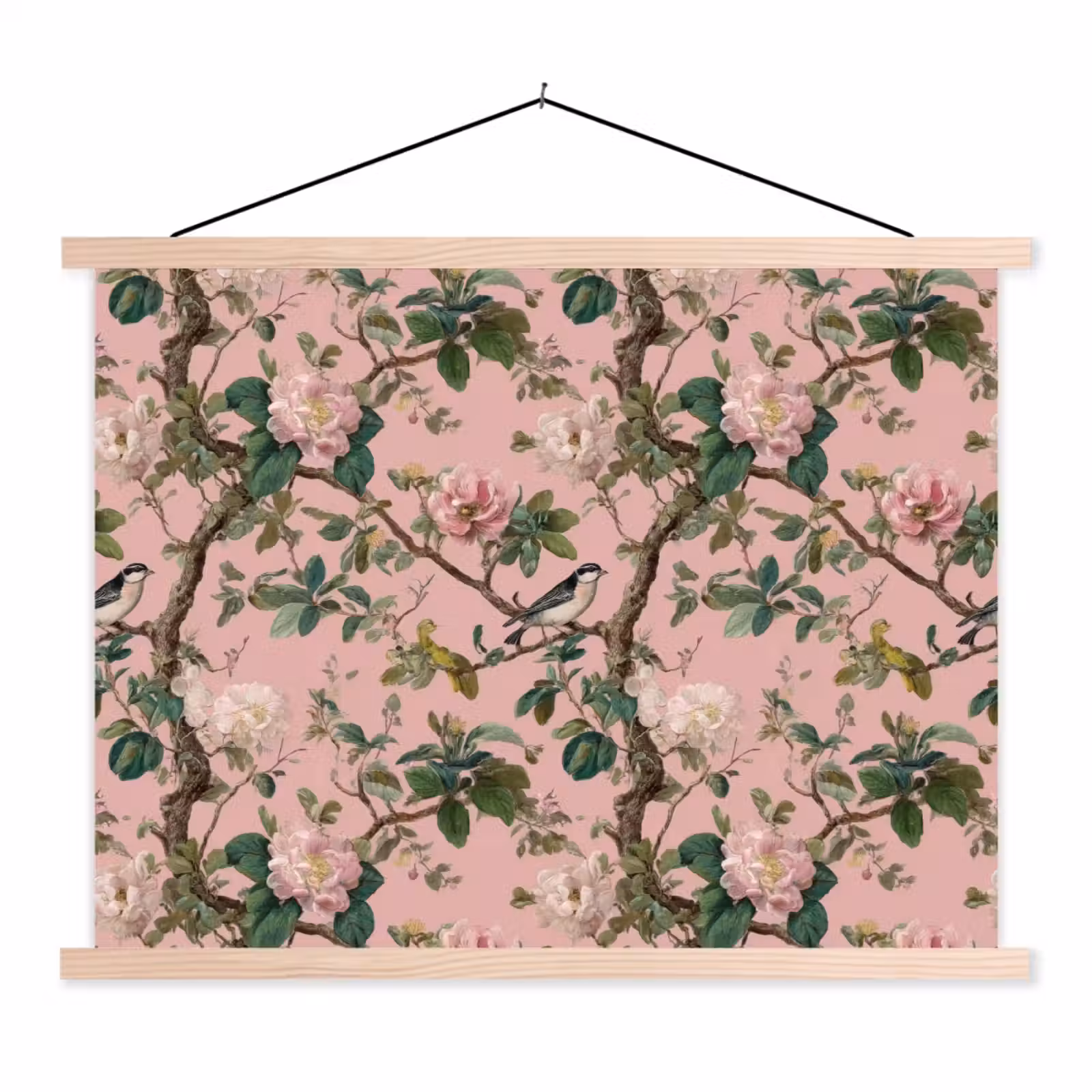 Schoolplaat - Pioenrozen - Botanisch - Vogel — 1
