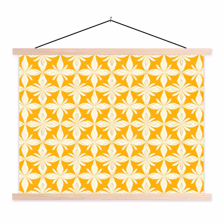 Schoolplaat - Patroon - Retro - Geel — 1