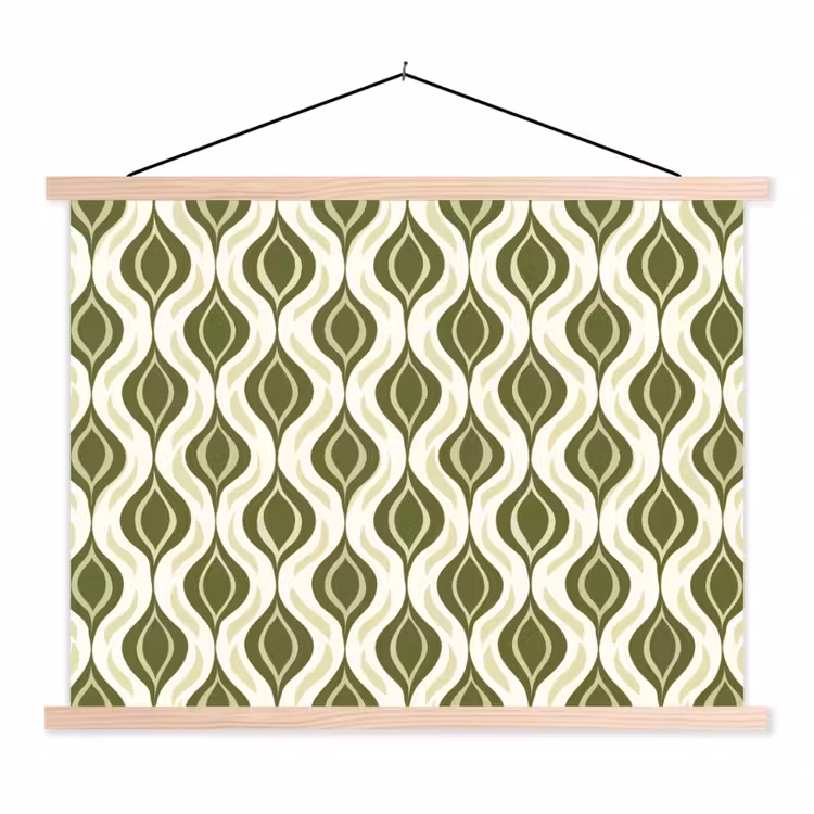 Schoolplaat - Patroon - Retro - Groen — 1