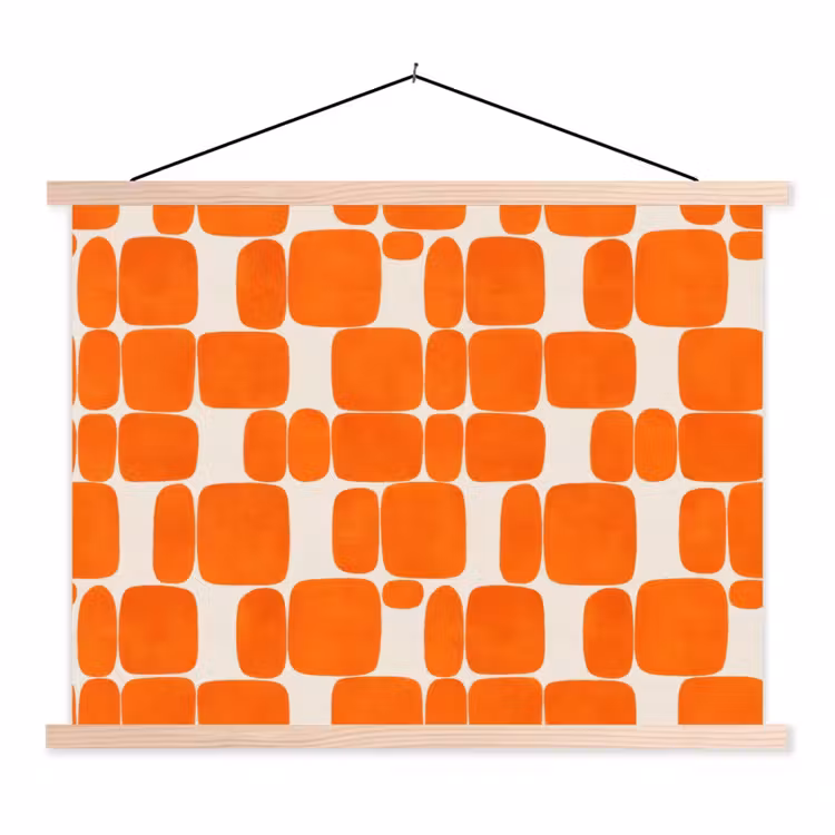 Schoolplaat - Patroon - Retro - Oranje — 1