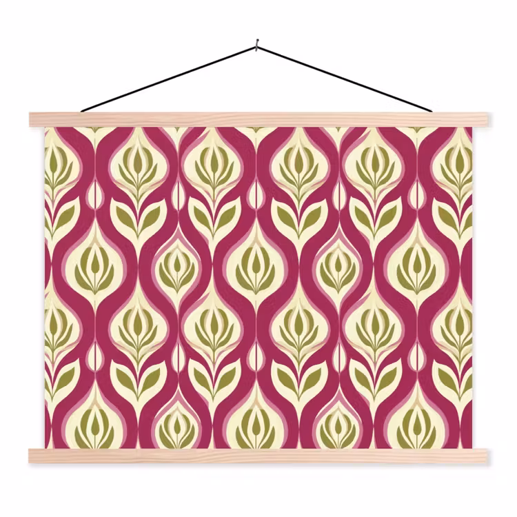 Schoolplaat - Retro - Floraal - Paars — 1