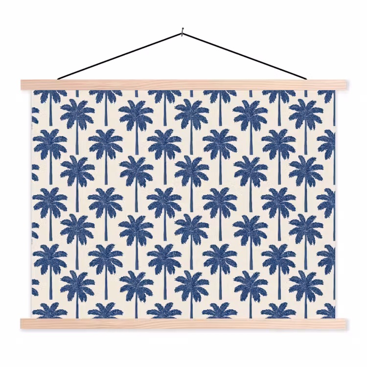 Schoolplaat - Symmetrisch - Palm - Blauw — 1