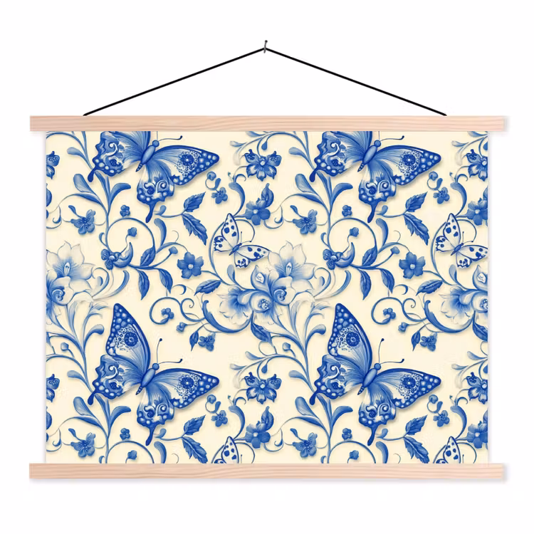 Schoolplaat - Vlinders - Bloemen - Blauw - Botanisch — 1