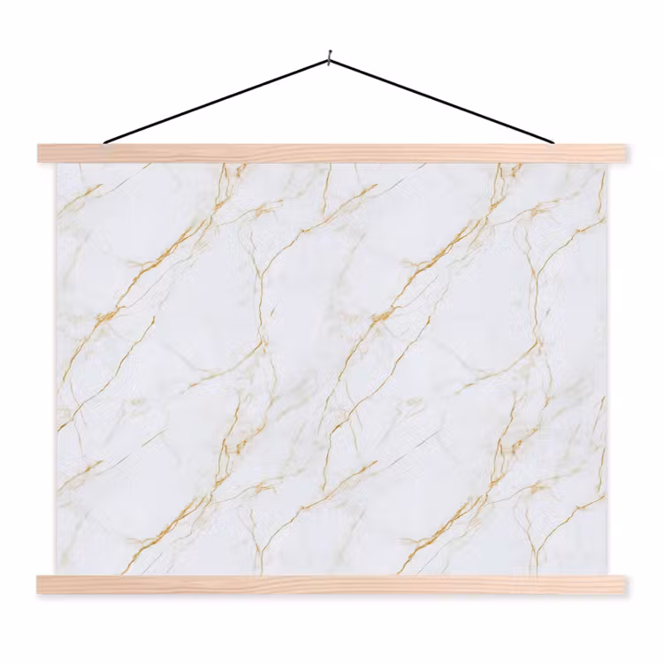 Schoolplaat - Wit - Marmer - Goud - Luxueus — 1