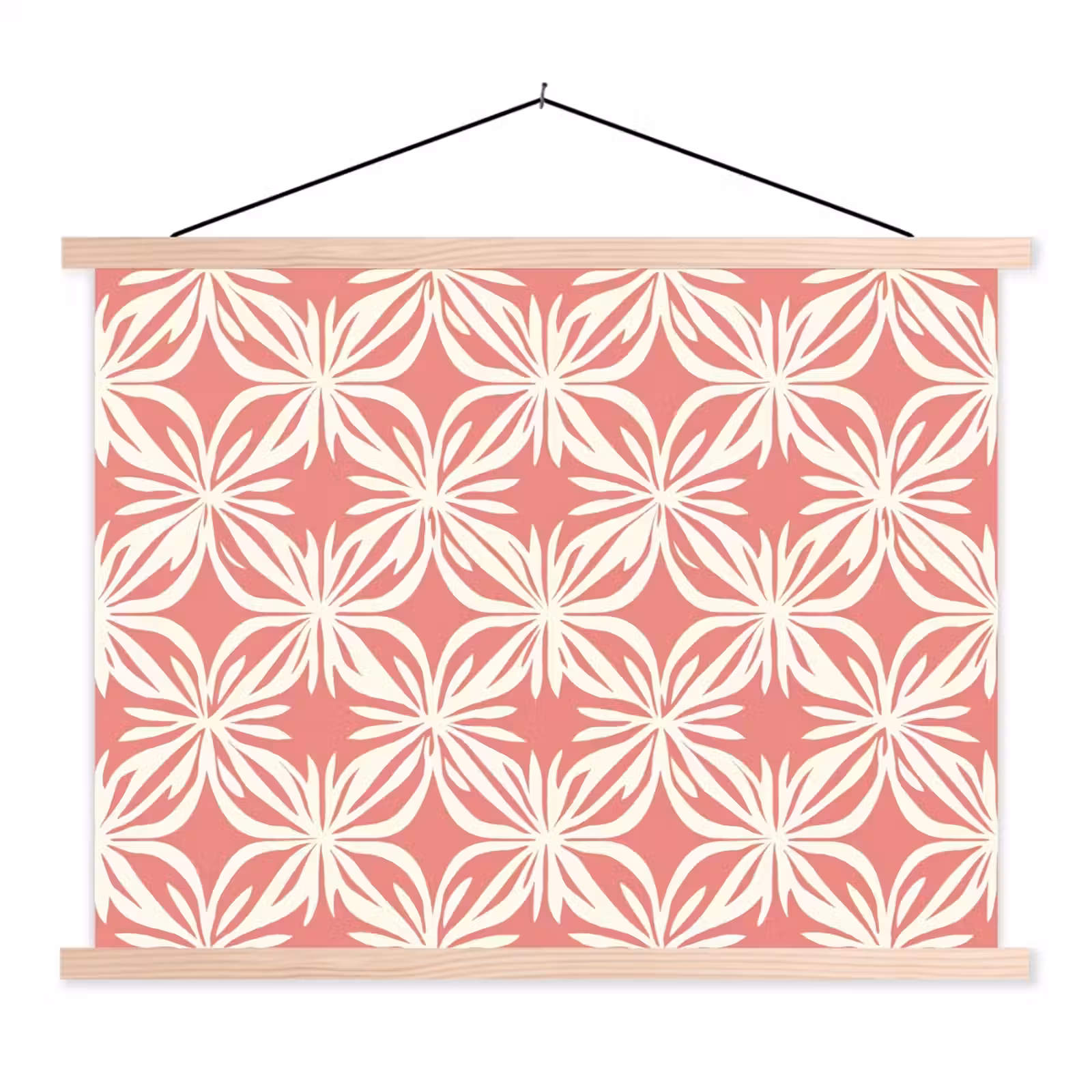 Schoolplaat - Roze - Bloemenmotief - Wit - Modern — 1