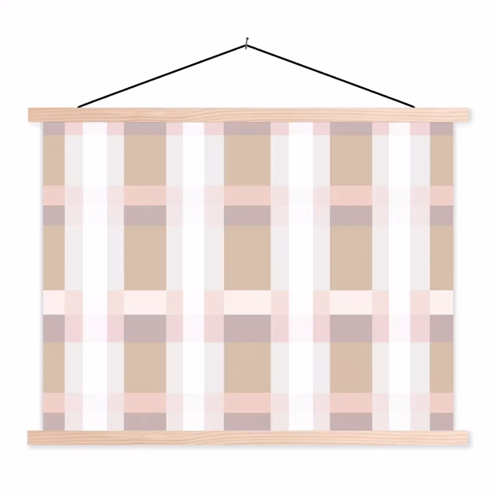 Schoolplaat - Ruitpatroon - Aardetinten - Minimalistisch — 1