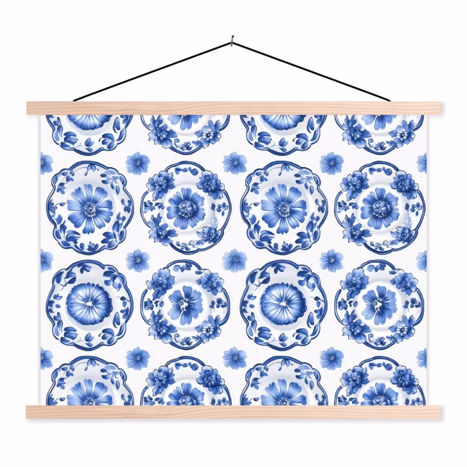 Schoolplaat - Sierborden - Bloemen - Blauw — 1