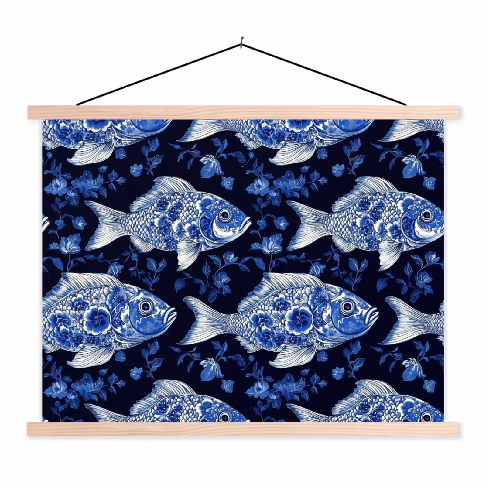 Schoolplaat - Vissen - Bloemen - Blauw — 1