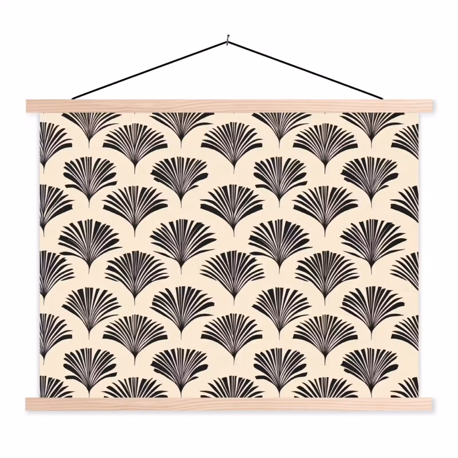 Schoolplaat - Waaiers - Botanisch - Zwart - Beige — 1