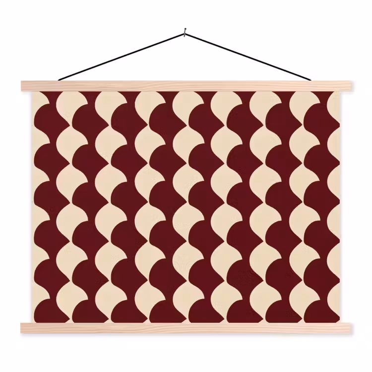 Schoolplaat - Rood - Tegelpatroon - Crème — 1