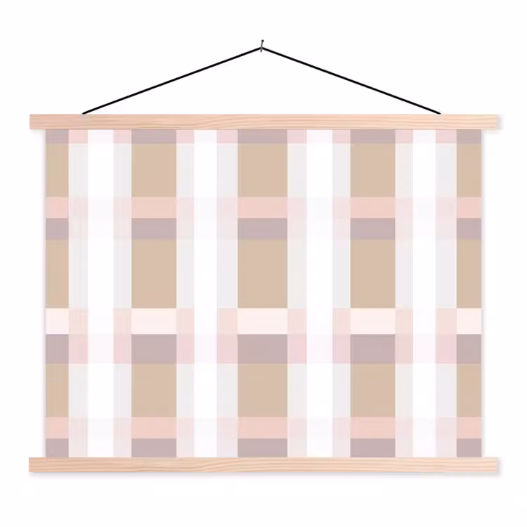 Schoolplaat - Ruitpatroon - Aardetinten - Minimalistisch — 1