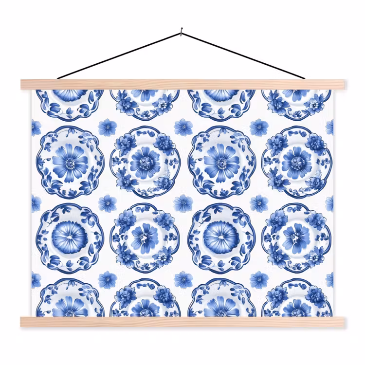 Schoolplaat - Sierborden - Bloemen - Blauw — 1