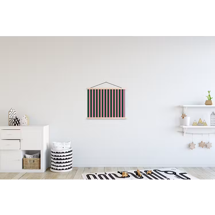 Schoolplaat - Verticale strepen - Groen - Roze — 3