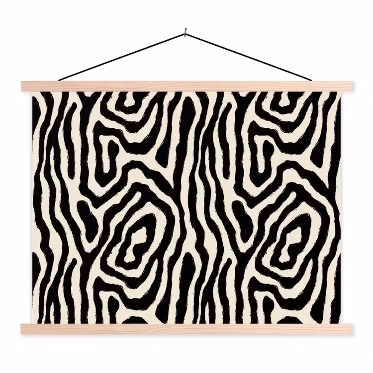 Schoolplaat - Zebra - Zwart - Abstract — 1