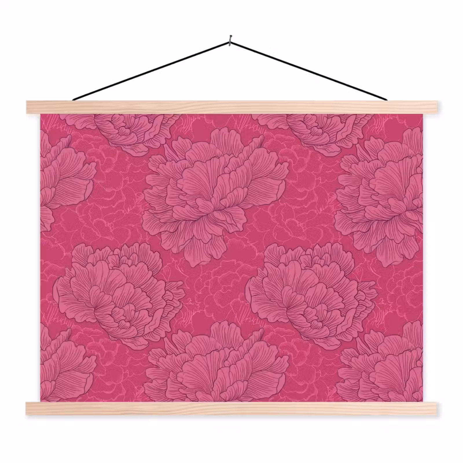 Schoolplaat - Pioenrozen - Energiek - Roze — 1