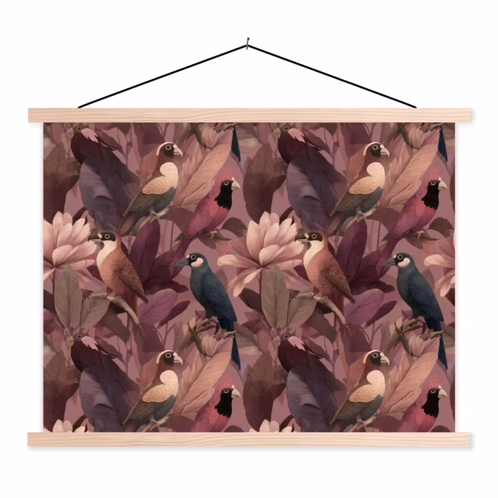 Schoolplaat - Vogels - Bladeren - Roze — 1