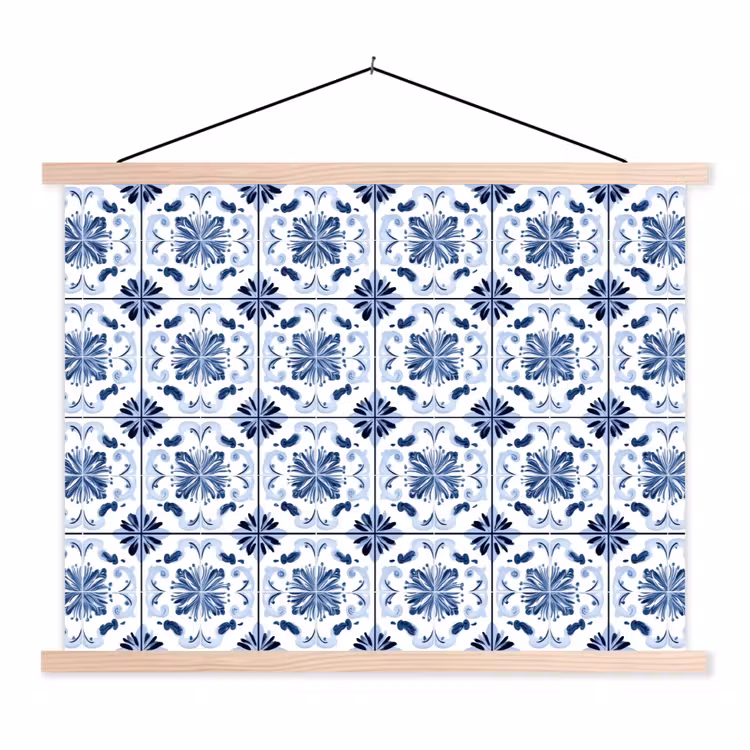 Schoolplaat - Patroon - Tegel - Blauw — 1