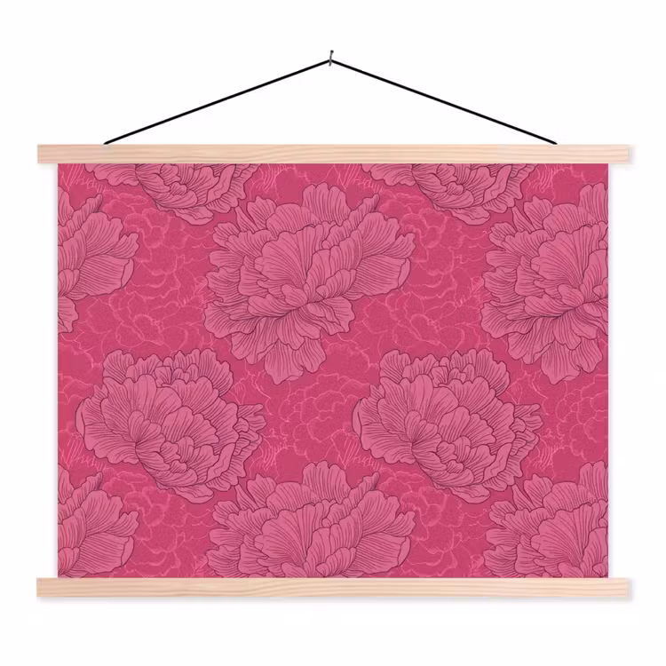 Schoolplaat - Pioenrozen - Energiek - Roze — 1
