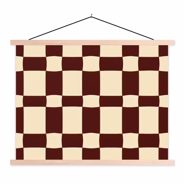 Schoolplaat - Retro - Patroon - Bruin — 1